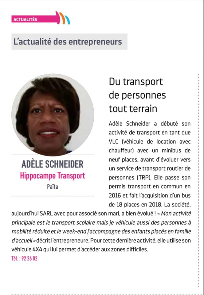 Article de journal – Du transport de personnes tout terrain